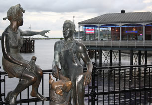 Statues at Cardiff Bay