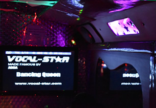 Karaoke system with lyrics on TV screen