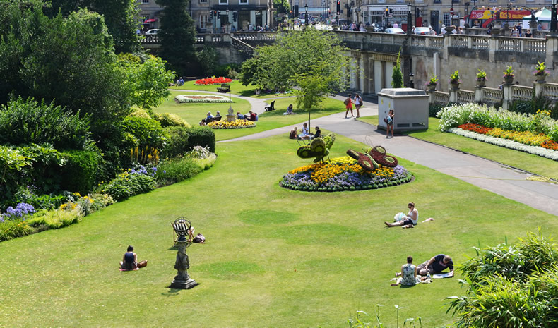 A public garden in Bath