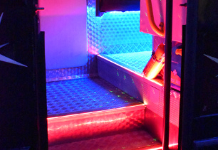Entrance steps into minibus