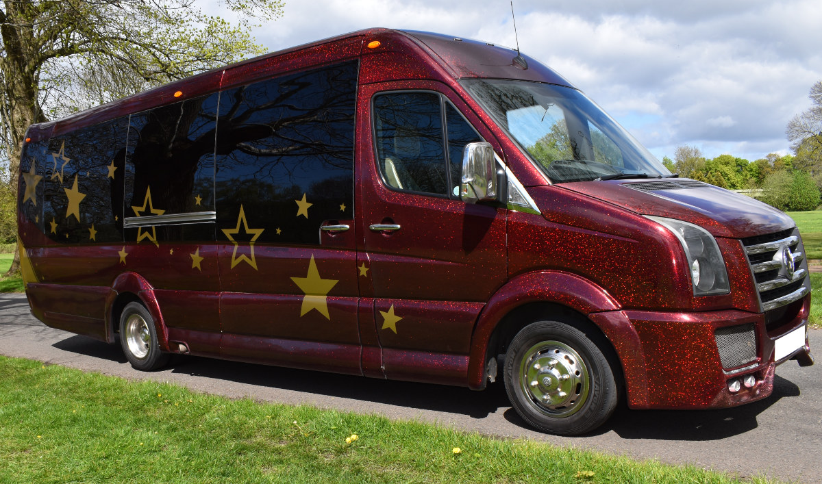 16-seater minibus with colour-change lights