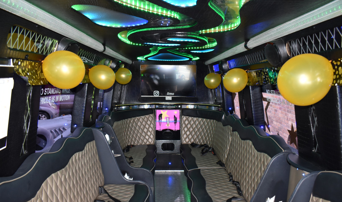 Party bus in Merthyr Tydfil