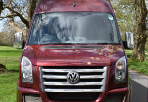 Candy Apple party bus front view