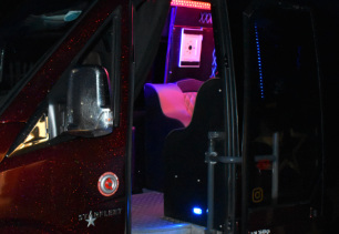 Interior lights on display at nightime