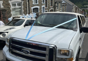 Wedding limousine in Merthyr Tydfil