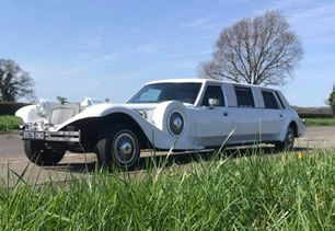 Limousine en route to wedding in Cardiff