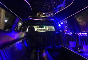 Disco lights inside car during a party in Bristol