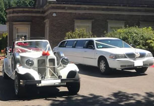 Limousine at a wedding at De Courceys Manor in Cardiff